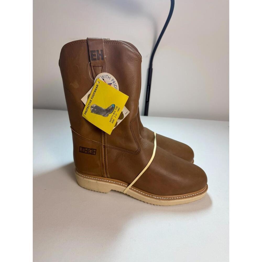*‎ NEW*Lehigh Leather Steel Toe Work Boots Size 7.5 Western Men’s